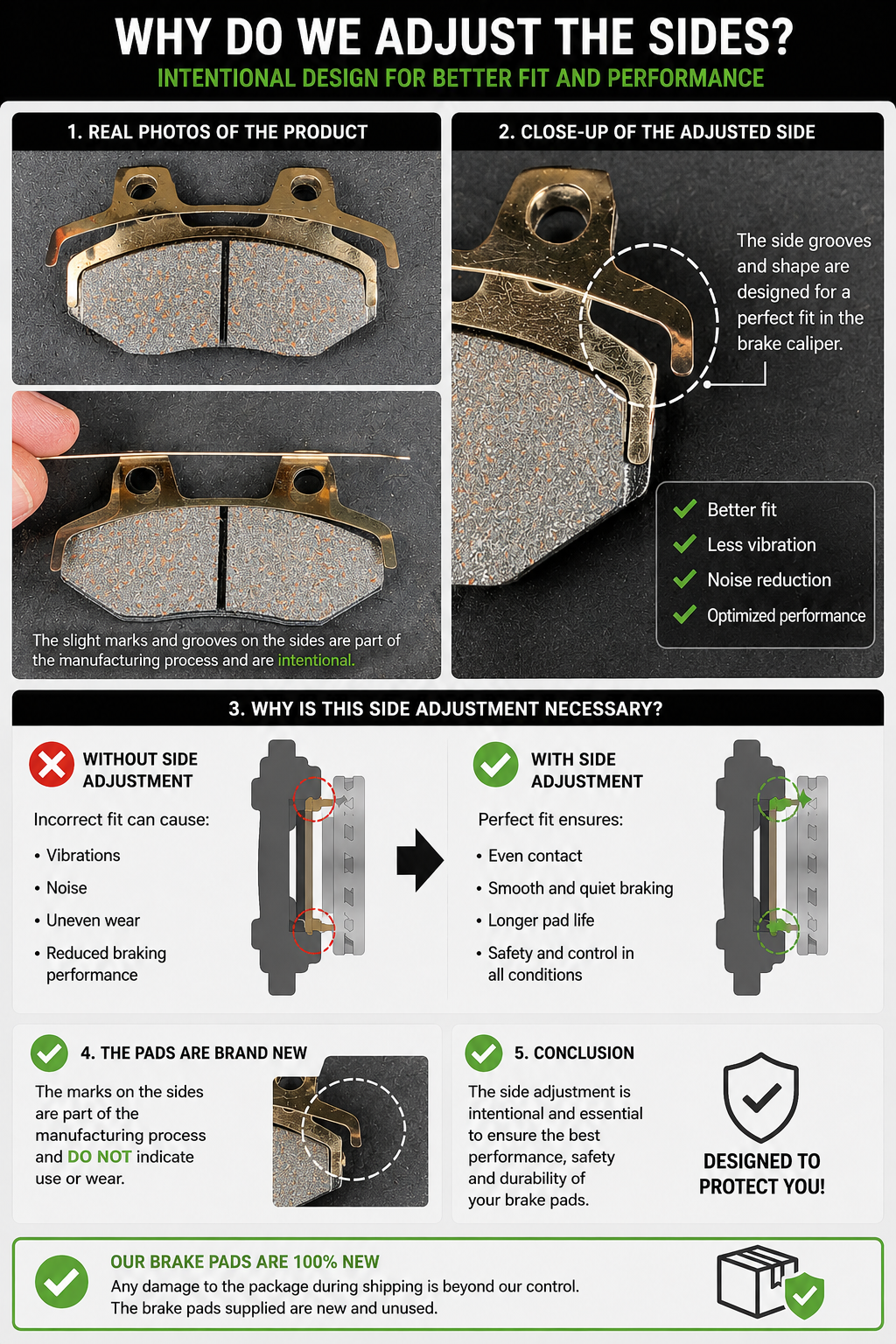ESKUTA SX250 Brake Disc Pads (Pair) Justeat Bike, Deliveroo Bike