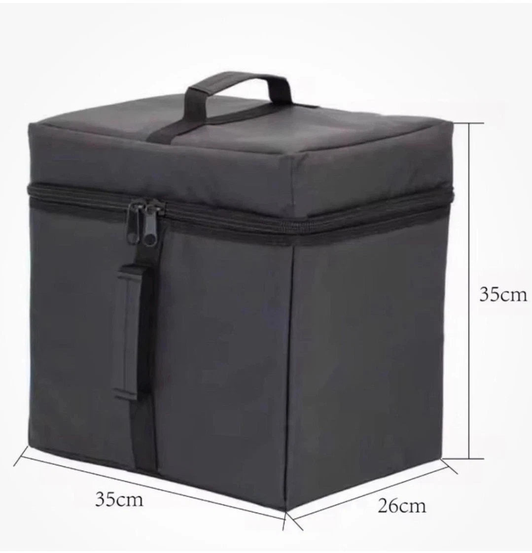 Delivery Bags for Hot Food - 25L Thermal Bags for Hot Food Delivery, 35x33x25cm Food Delivery Bag for Restaurants, Takeaway, Uber Eats Delivery Bag, Deliveroo Bags - Black